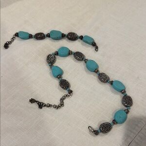 Brighton Turquoise and Silver chunky Necklace and bracelet set